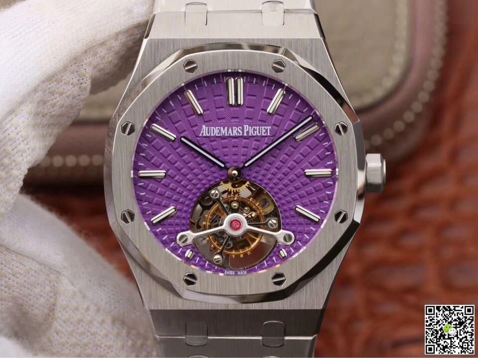 Audemars Piguet Royal Oak Tourbillon 26522ST.OO.1220ST.01 JF Factory 1:1 Best Edition Replica Watch Purple Dial
